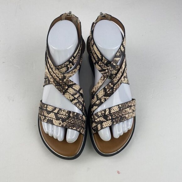 Franco Sarto Gaetana Flat Gladiator Sandals, Natural, 6.5 US / 36.5 EU / Women’s - Picture 2 of 16